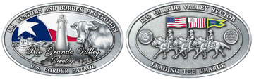 Front and Back Views of Rio Grande Valley Sector's Challenge Coin