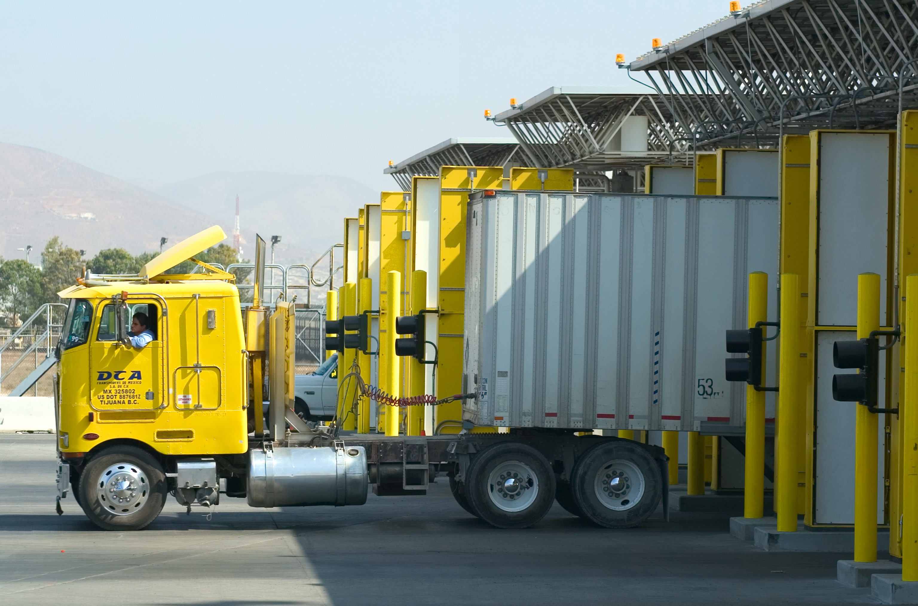 Trucks bring products into the U.S. through the Otay Mesa border crossing where CBP Agriculture Specialists inspect their cargo.