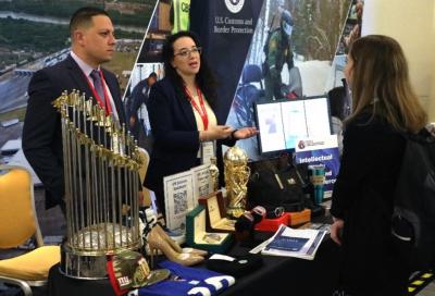 Attendee at CBP’s Intellectual Property Rights exhibit booth