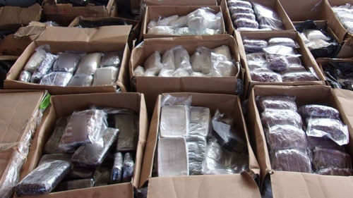 Fentanyl seizure with packages in several boxes.