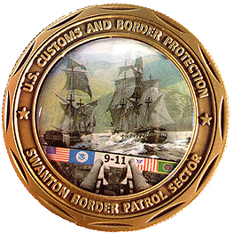 Front View of Swanton Sector Challenge Coin