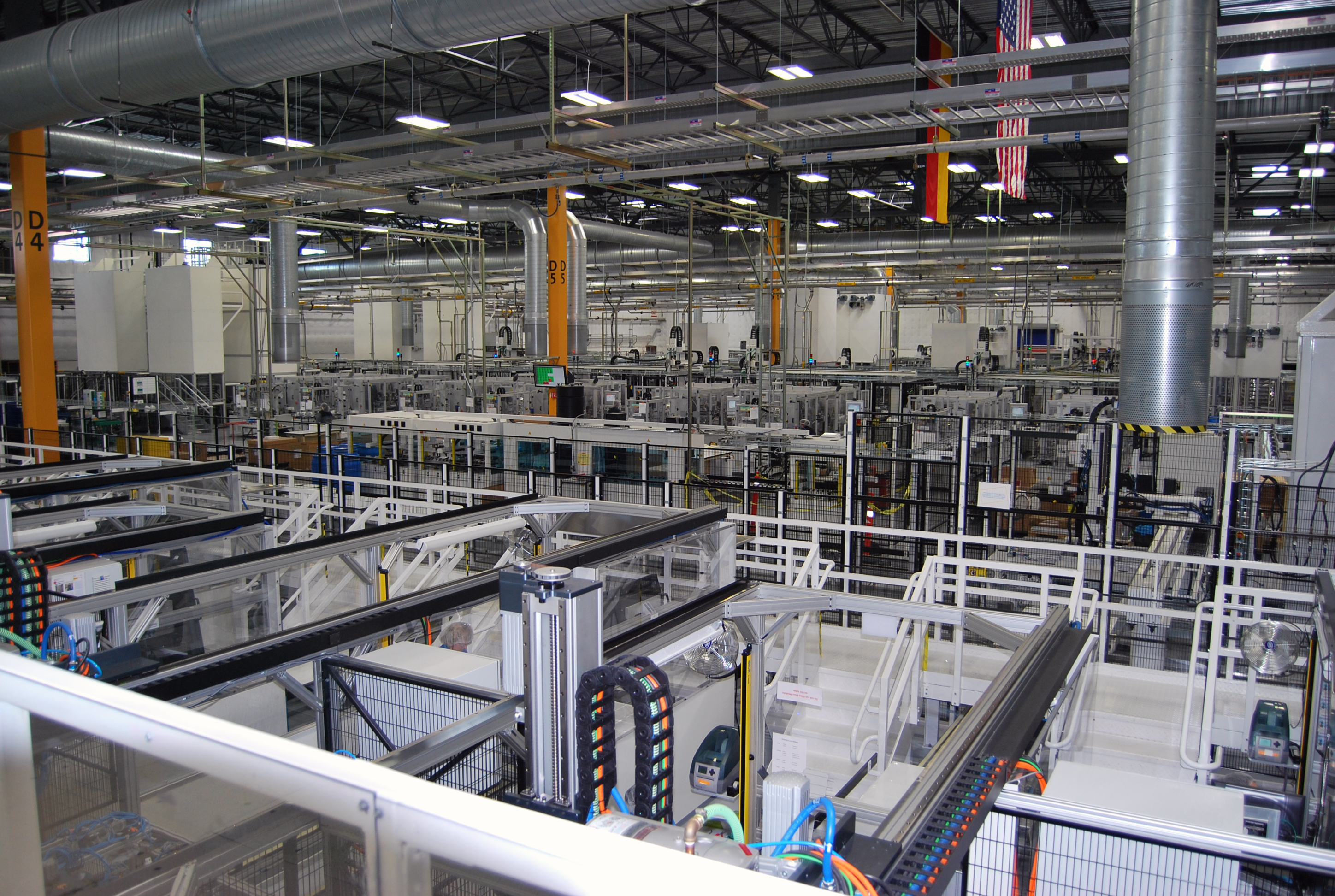 A view of SolarWorld’s panel production line. Photo by Ed Colford