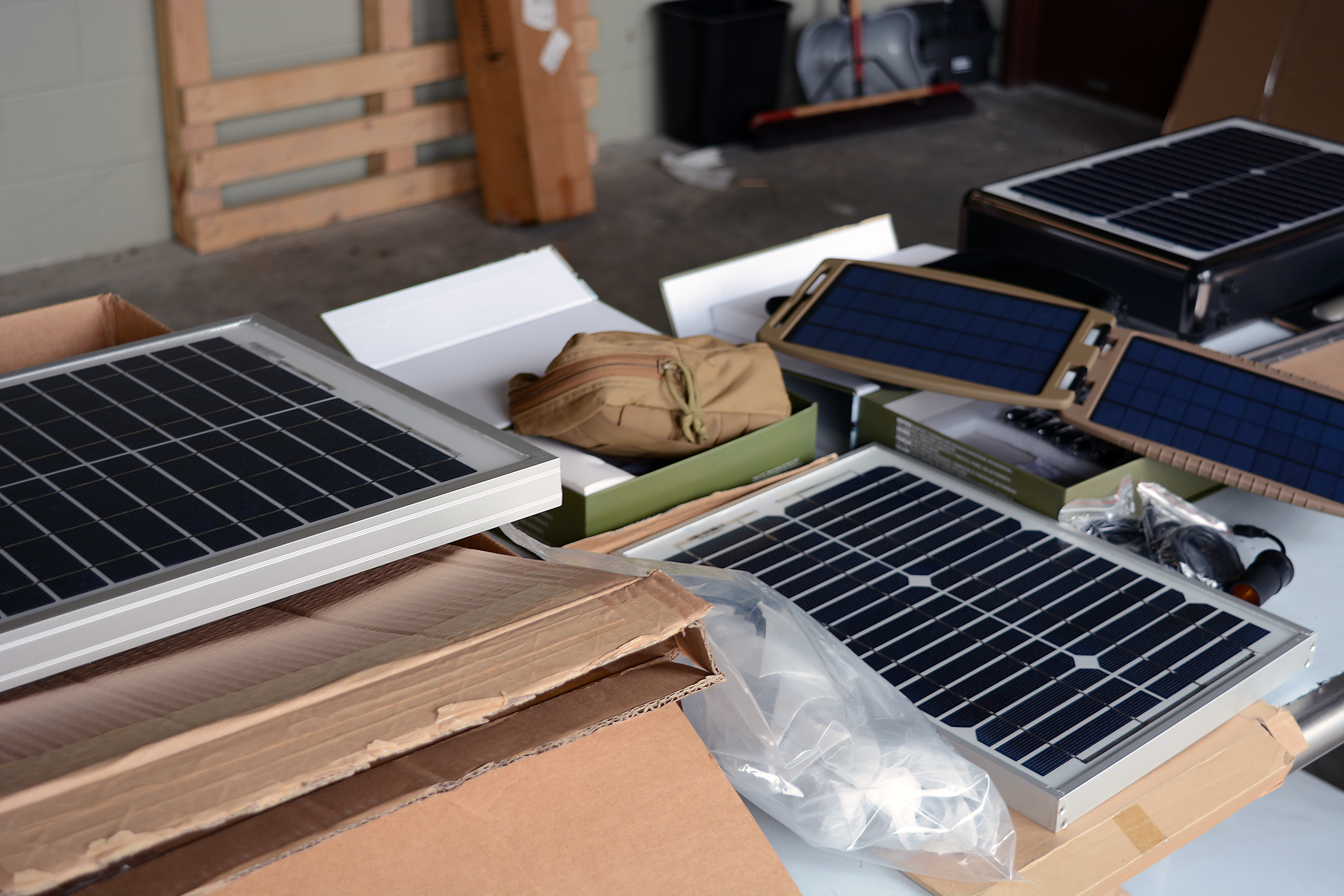  A collection of violative imported solar goods found during Operation Solar Flare requiring additional duties. Photo by Scott Sams