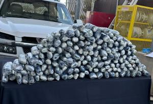 Packages containing 120 pounds of methamphetamine seized by CBP officers at Eagle Pass Port of Entry.