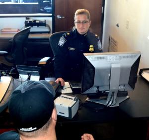 CBP officer processes Global Entry applicant 