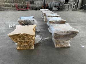 A CBP K-9 enforcement team alerted officers to the potential presence of narcotics concealed inside a shipment of pedestals.