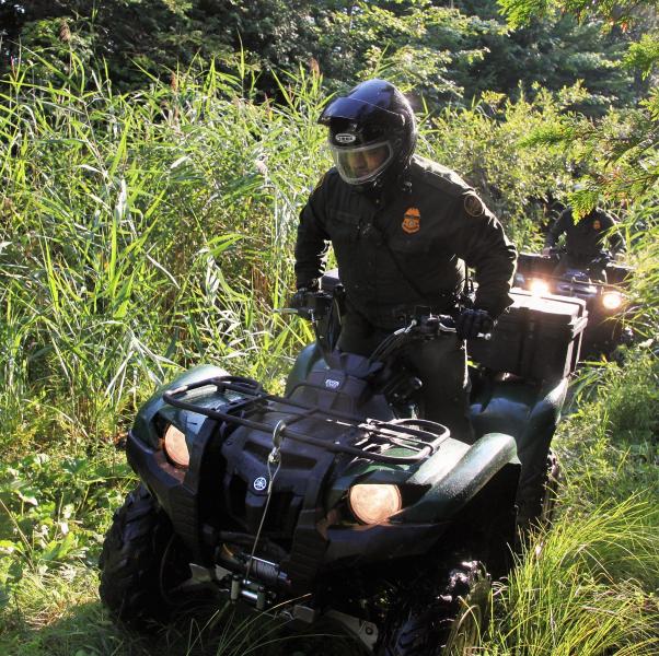 Border Patrol agents use ATVs to navigate the sometimes rough terrain on the Northern Border.