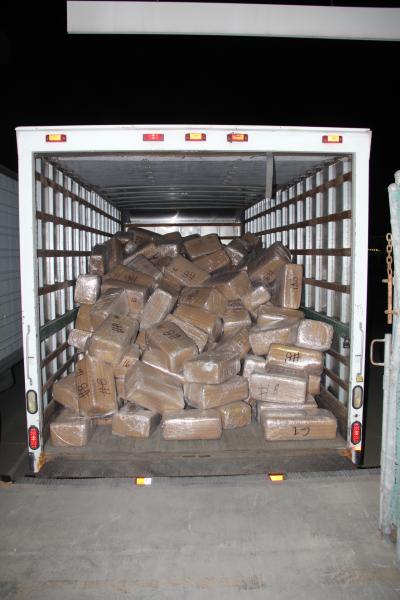 350 packages of marijuana weighing approximately 8,400 pounds with a street value of $4.1 million.