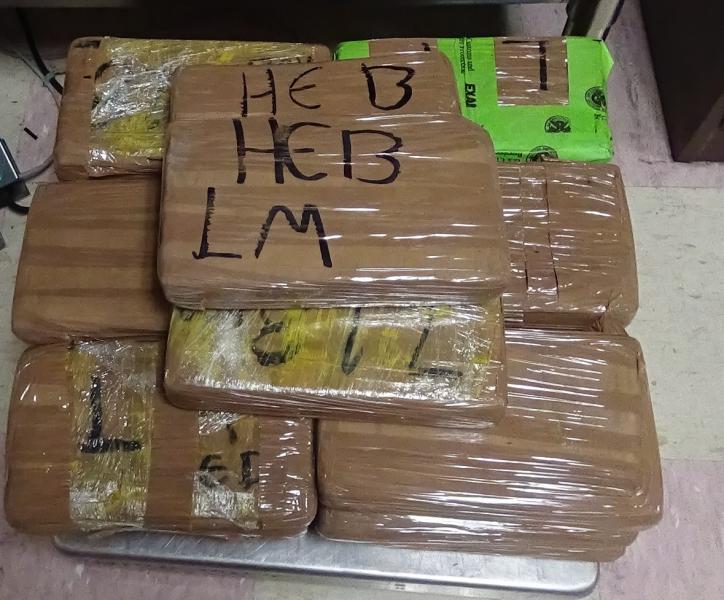 Packages containing nearly 49 pounds of cocaine seized by CBP officers at Brownsville Port of Entry.