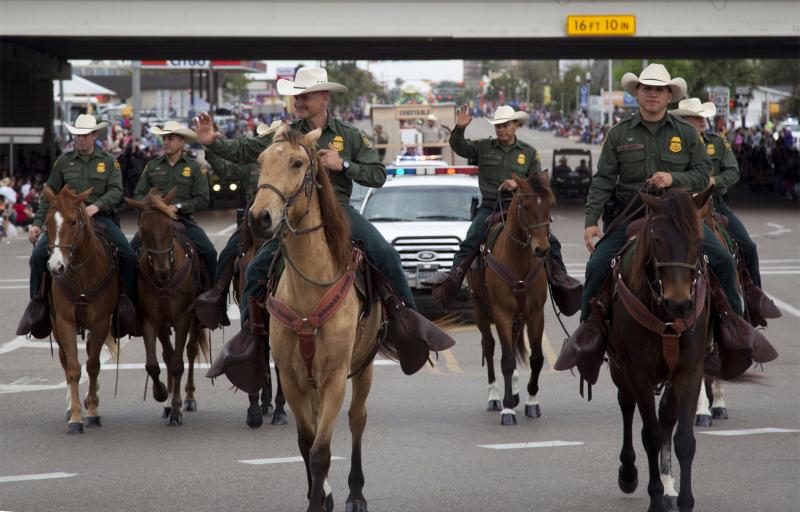 Rio Grande Valley Horse Patrol Unit in a parade near McAllen, Texas