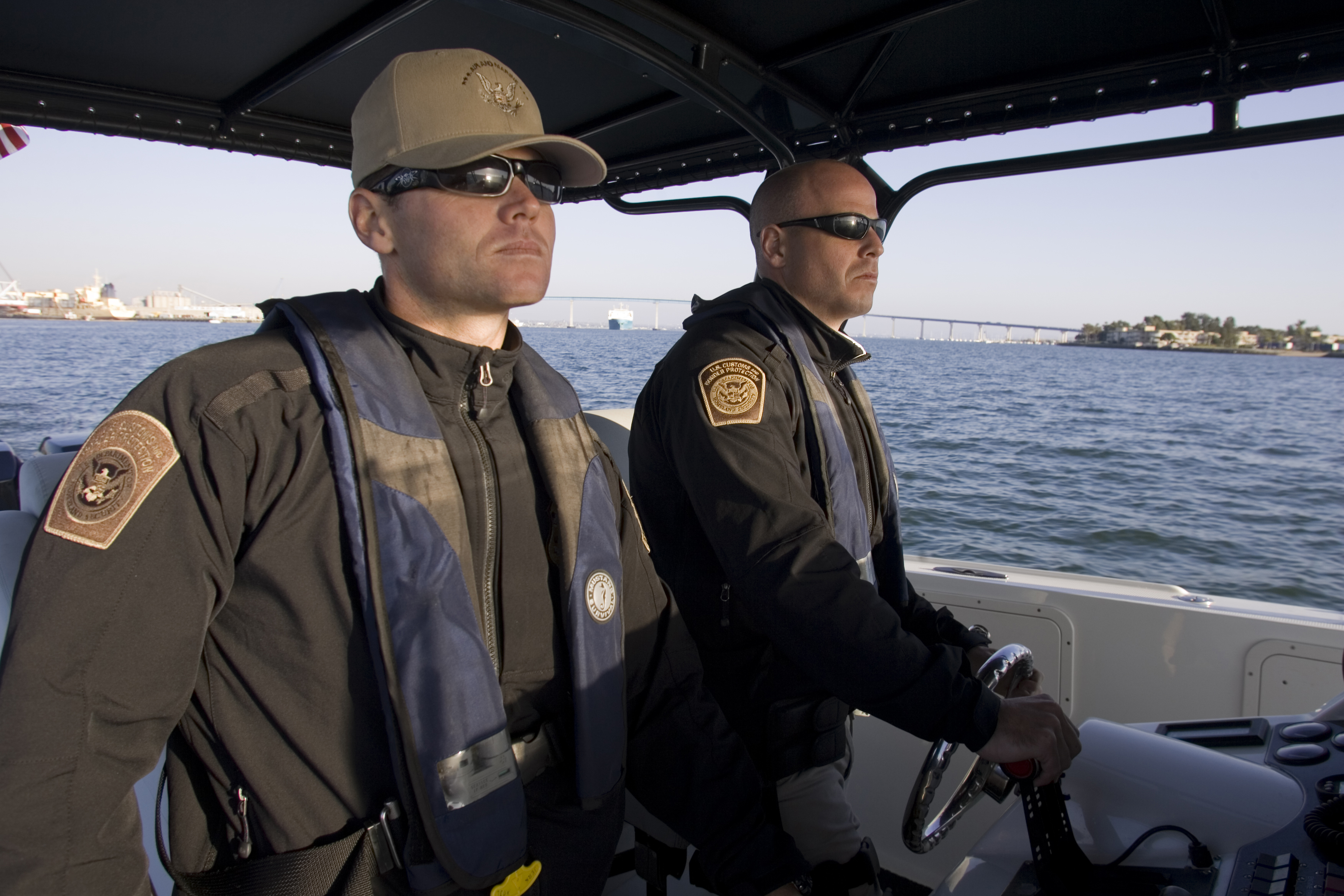 CBP marine interdiction agent patrol the waters off San Diego.