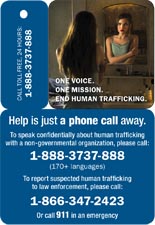 Human Trafficking - Sex Trafficking Shoe Card