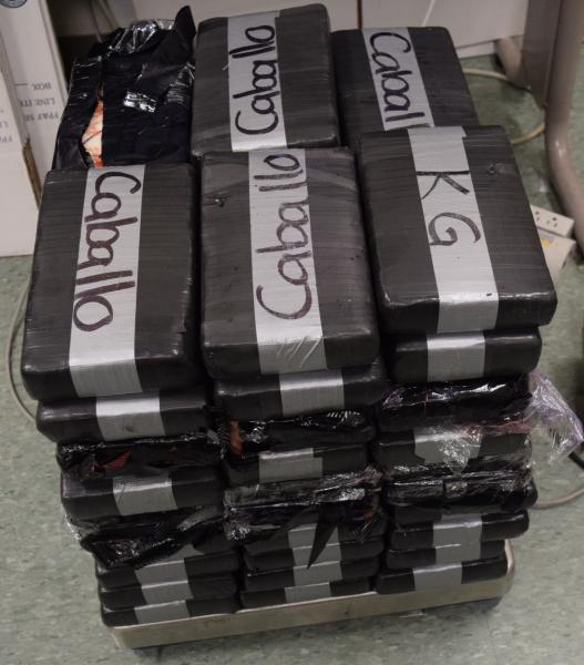 Packages containing 67 pounds of cocaine seized by CBP officers at Brownsville Port of Entry
