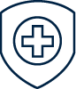 Immune System Icon, Medical Cross Inside a Shield