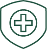 Immune System Icon, Medical Cross Inside a Shield