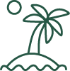 Palm Tree on an Island Under a Sun Icon