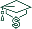 Graduation Cap Dollar Sign Icon