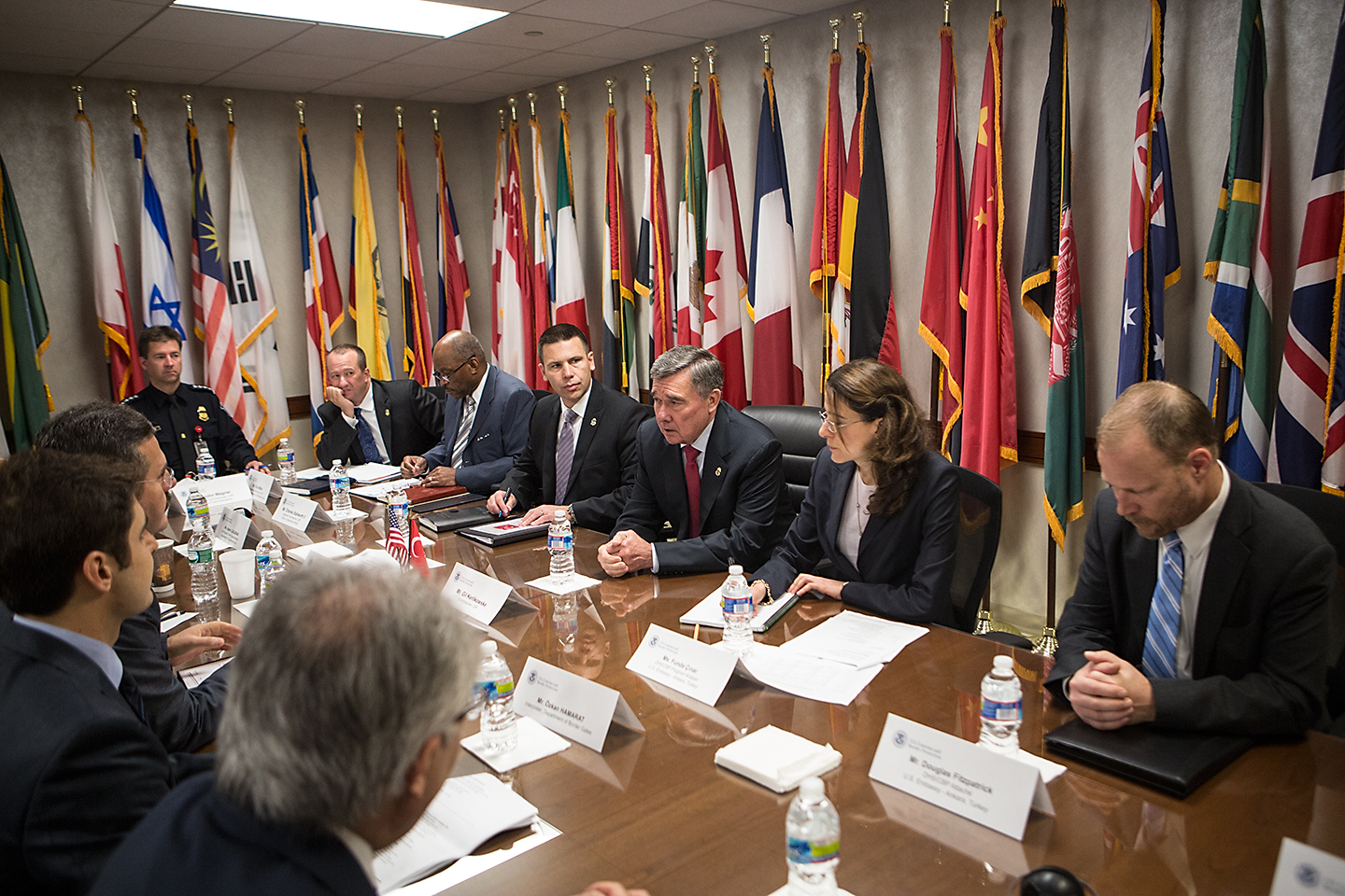 Photo of Commissioner Kerlikowske meeting with a delegation from the Turkish National Police at CBP headquarters on June 9.