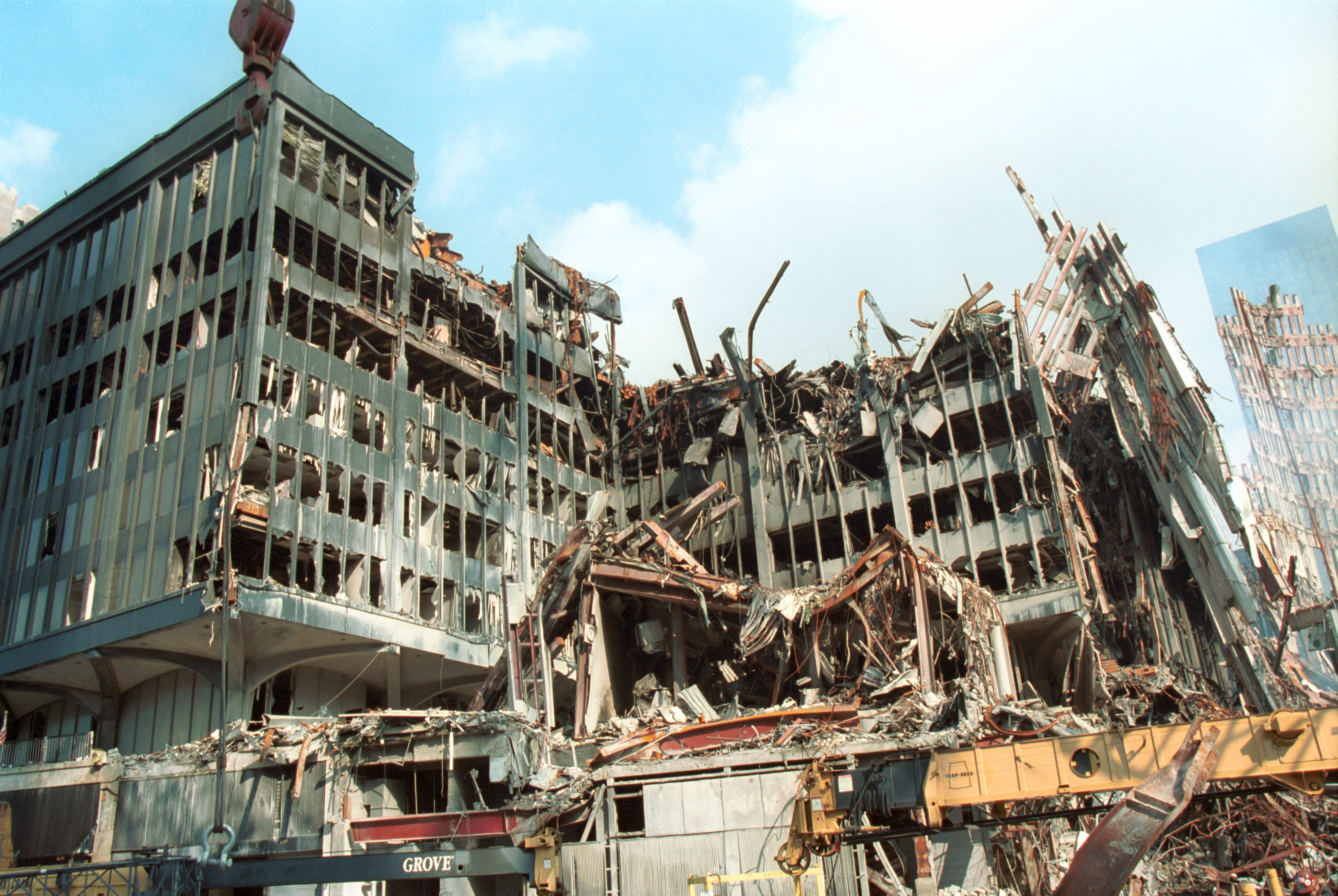 U.S. Customs Building severely damaged in 9/11 attacks