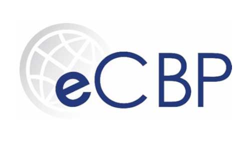 eCBP logo with a stylized globe and text that reads eCBP