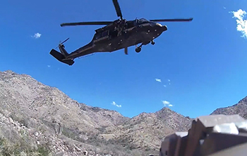 UH-60 Black Hawk used to extract injured man from Sabino Canyon