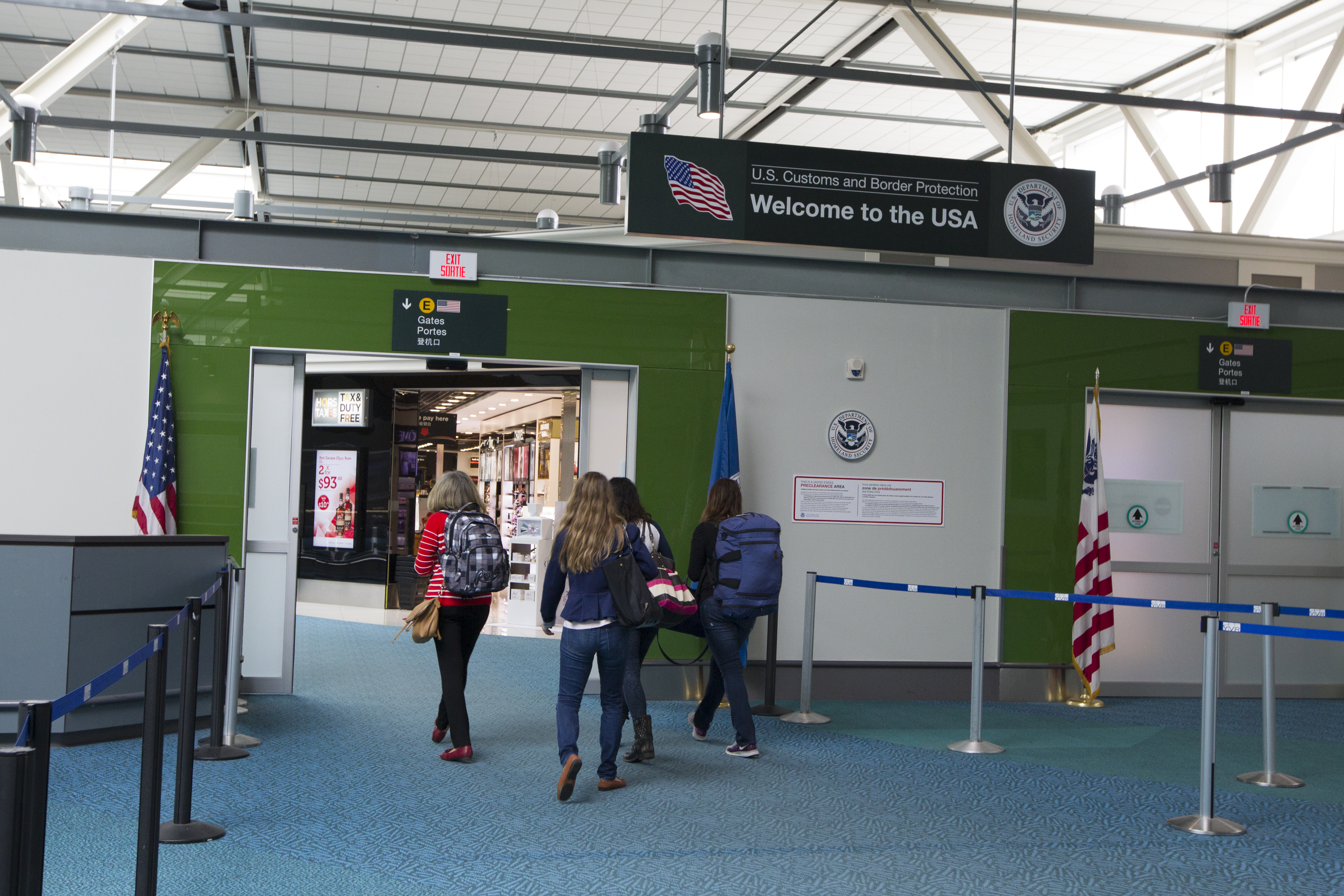 Photo of the CBP preclearance area in Vancouver