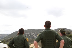USBP agents observing a drone flight