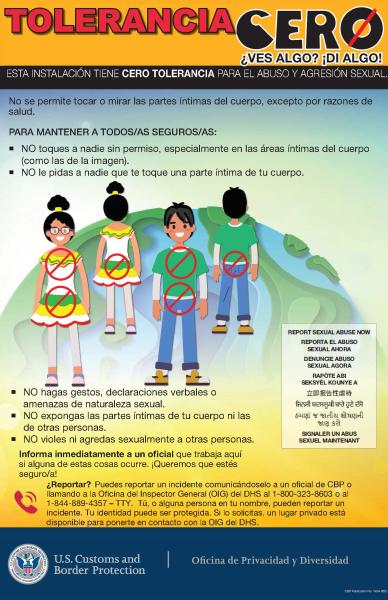 Spanish PREA poster for juveniles age 14 and above