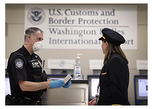 CBP Officer performing arrival processing