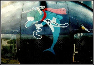The nose art for the UH-1H “slick” Dolphin during the Vietnam War.