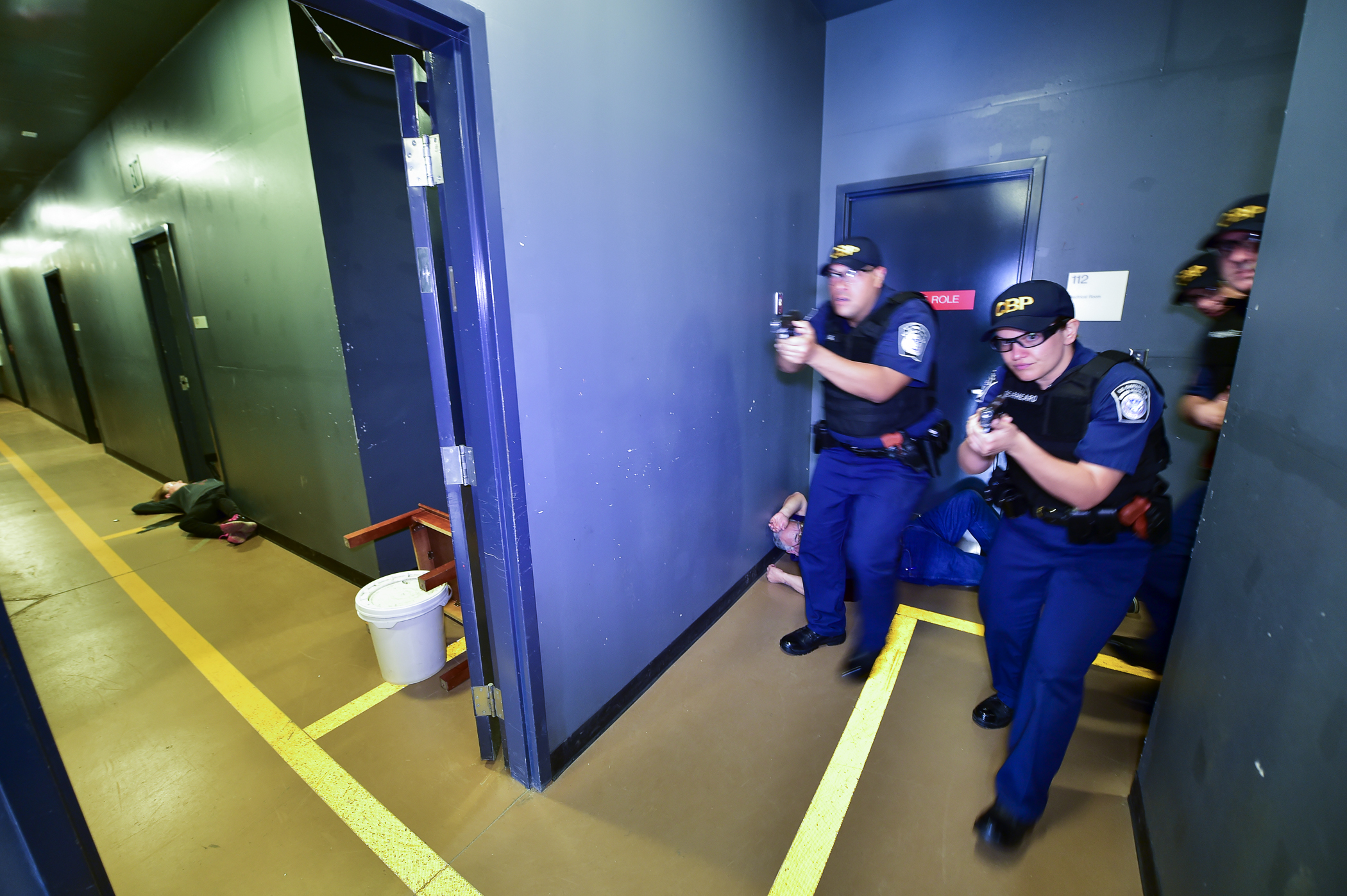 CBP officers in active shooter training