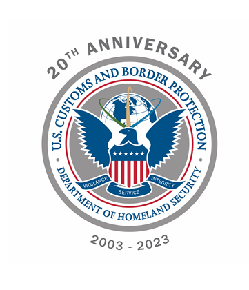 CBP 20th anniversary logo.