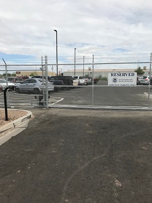 View of the completed parking lot at Raul H. Castro LPOE