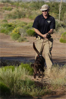 A CBP canine team performs search and rescue operations