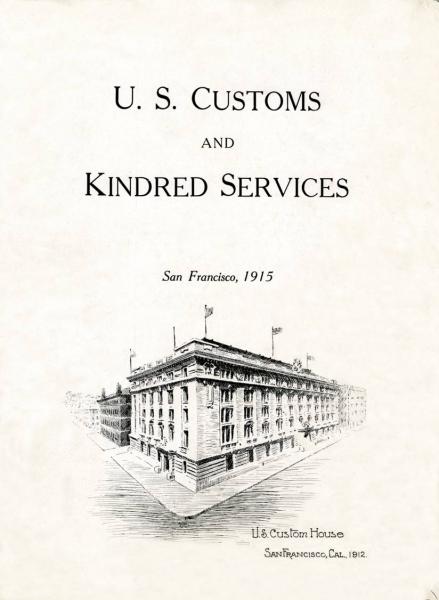 The frontispiece of the book. Depicting the then four-year-old custom house in San Francisco.