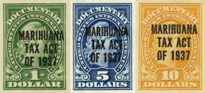 Marihuana Tax Act of 1937 stamp required for legal import and export of the drug.