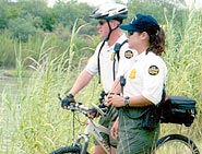 Agents on bike patrol