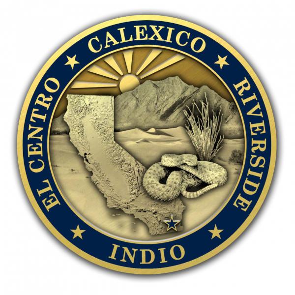 Back of El Centro Sector's Challenge Coin