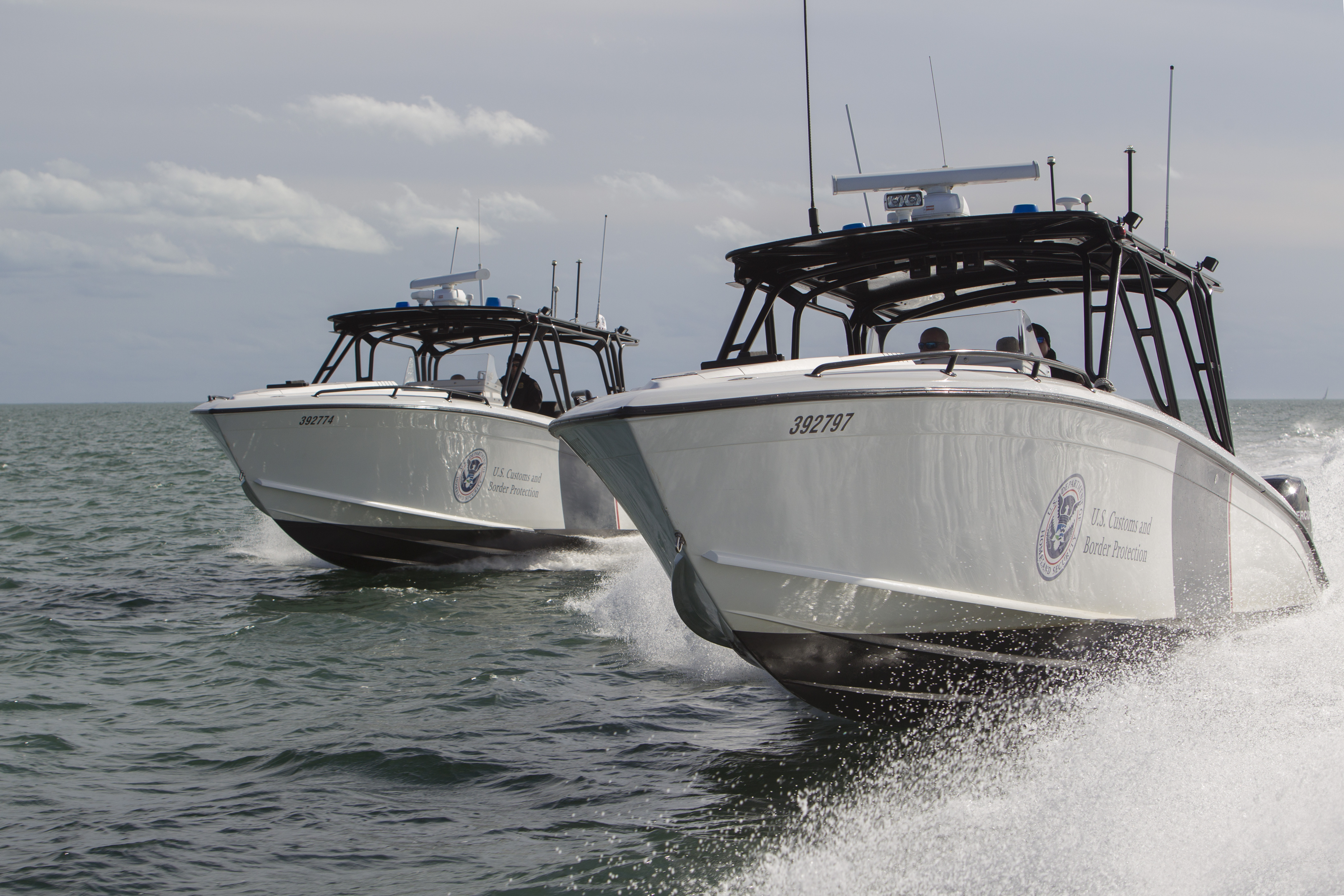AMO crews patrol Miami waters in the Midnight Express Interceptor vessel to ensure safety in matters of border security