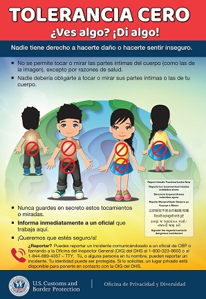 Prison Rape Elimination Act educational poster in Spanish for juveniles 13 and below