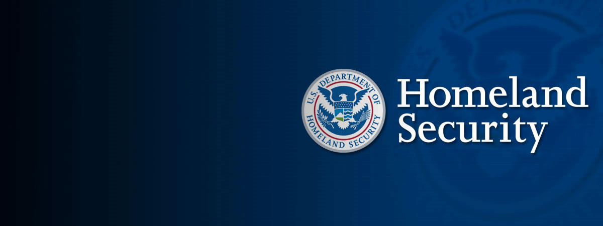 DHS seal on blue background