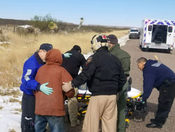 Border Patrol agents in south Texas work with local first responders after a rare snow storm and freezing temperatures necessitated the rescue of more than two dozen illegal aliens trying to cross the border in the cold weather. 