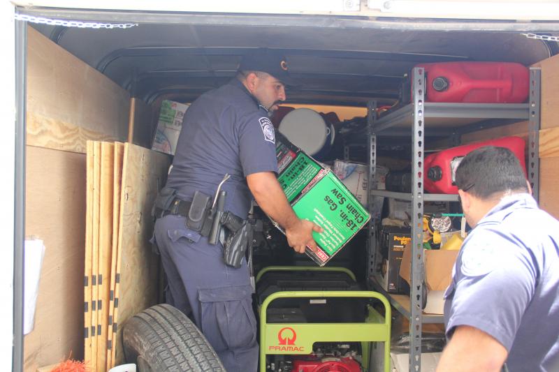 Laredo Field Operation CBP Officers load their emergency response trailers.