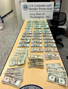 U.S. Customs and Border Protection officers at Washington Dulles International Airport continue to encounter travelers who violate our nation’s currency reporting laws. Officers seized more than $95,000 in unreported currency during three recent incidents.