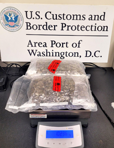For the second time in three months, U.S. Customs and Border Protection officers at Washington Dulles International Airport seized a marijuana load on January 14, 2023, that was destined to Lagos, Nigeria, about 5,500 miles away.