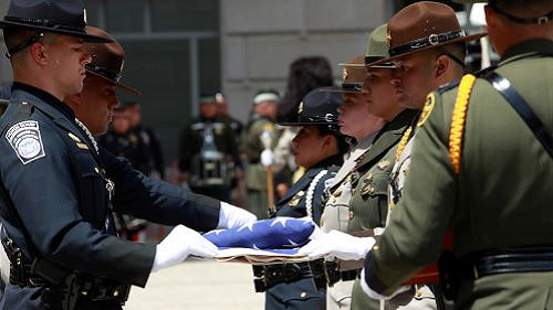 U.S. Customs and Border Protection hosts the annual Valor Memorial and Wreath Laying Ceremony to honor fallen CBP officers and agents at Woodrow Wilson Plaza in Washington, D.C., May 16, 2023. CBP Photo by Jaime Rodriguez Sr