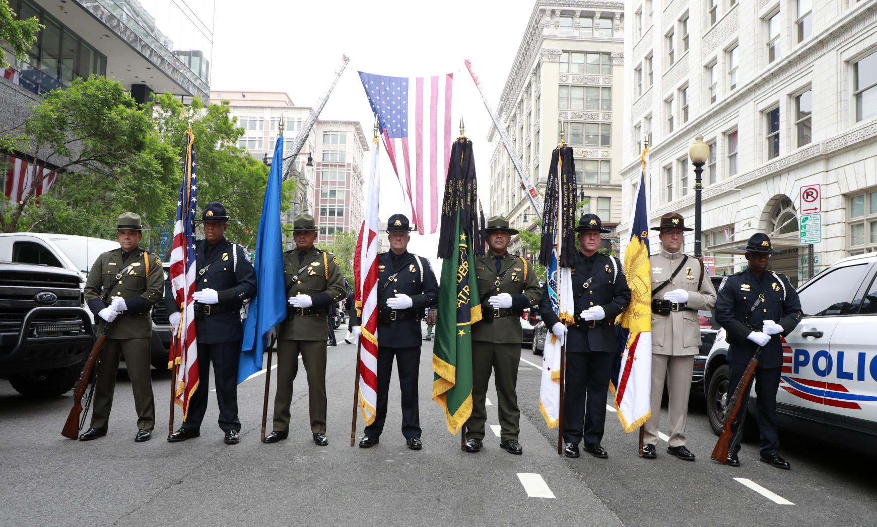 The CBP Honor Guard stands in formation outside of St. Patrick Church prior to the annual Blue Mass May 3.