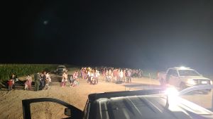 A large group of undocumented noncitizens is apprehended by U.S. Border Patrol agents within RGV Sector.