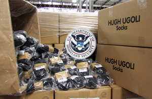 U.S. Customs and Border Protection officers at the Area Port of Norfolk-Newport News, Va., seized a second significant shipment of counterfeit diabetic socks on July 29, 2022, that were destined to an address in Loudoun County, Va.