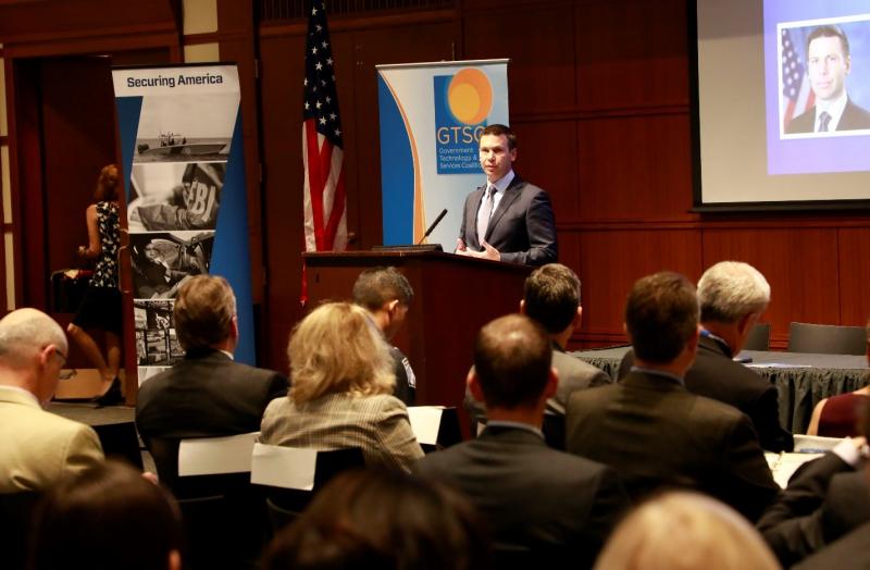 CBP Commissioner Kevin McAleenan addressed business and technology representatives from the Government Technology & Services Coalition Oct. 2 in Arlington, Virginia. Photo by Jaime Rodriguez Sr.